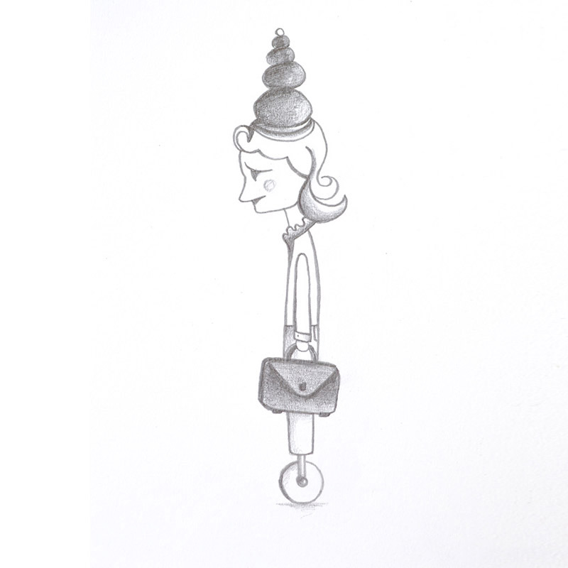 Rolling Workers, Illustration, Christin Sonntag, Hand Drawn, Fine Art, Bleistift