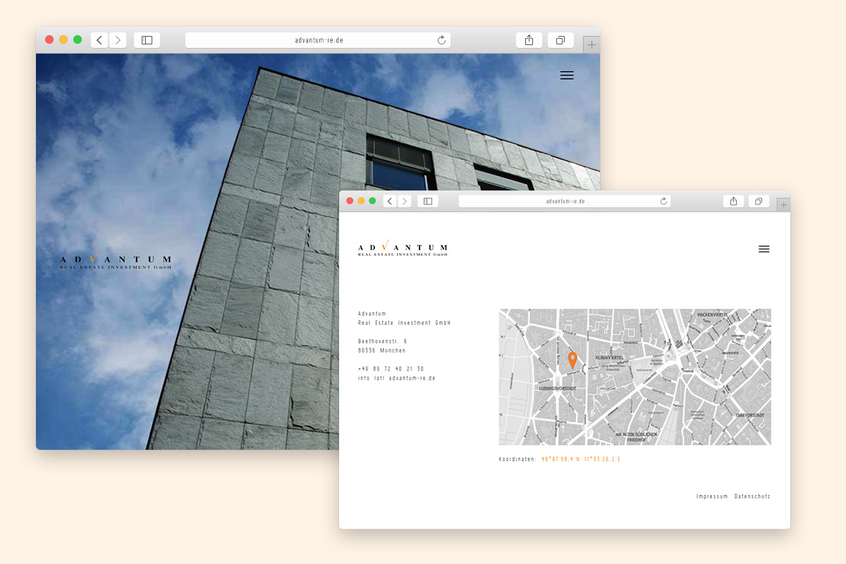 Advantum Real Investment, Webdesign, Advantum, Real Investment, Immobilien, München